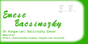 emese bacsinszky business card